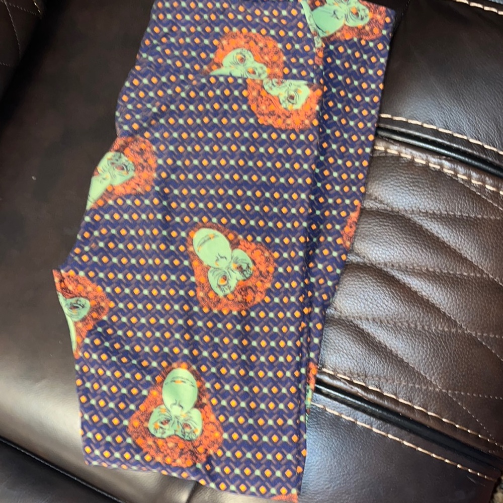 LulaRoe One Size leggings, NEW, navy background, w/monkeys, orange green brown